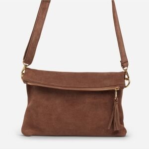 Parker Clay Makeda Tan Suede Leather Crossbody Bag